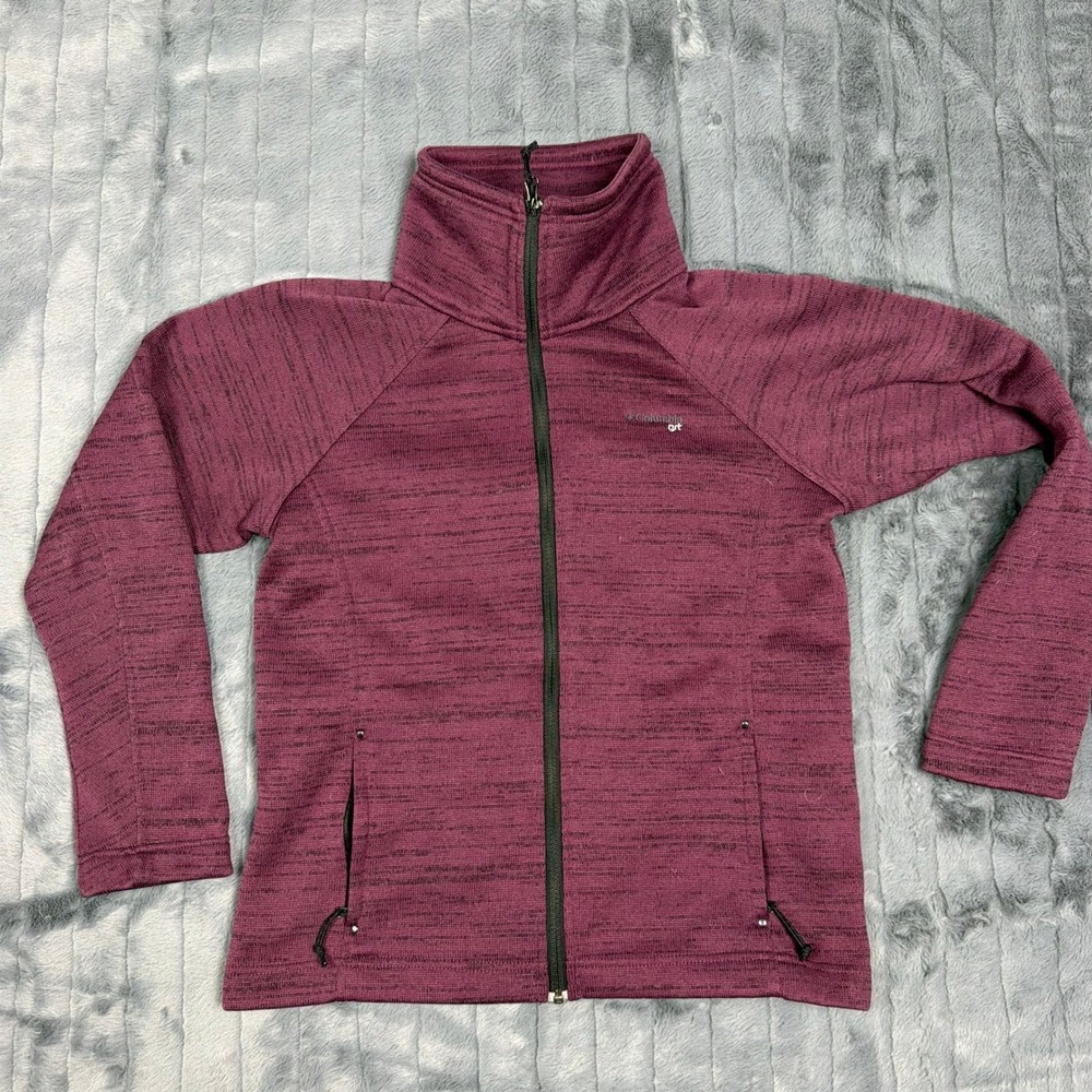 Columbia Womens XL6890 Full Zip Fleece Jacket Plum Purple Heathered Large